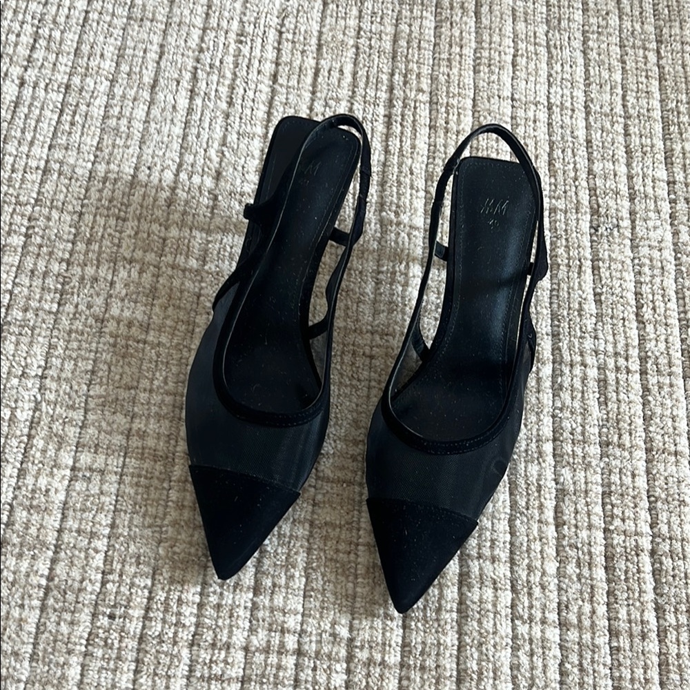 H&M Elegant Black Slingback Heels